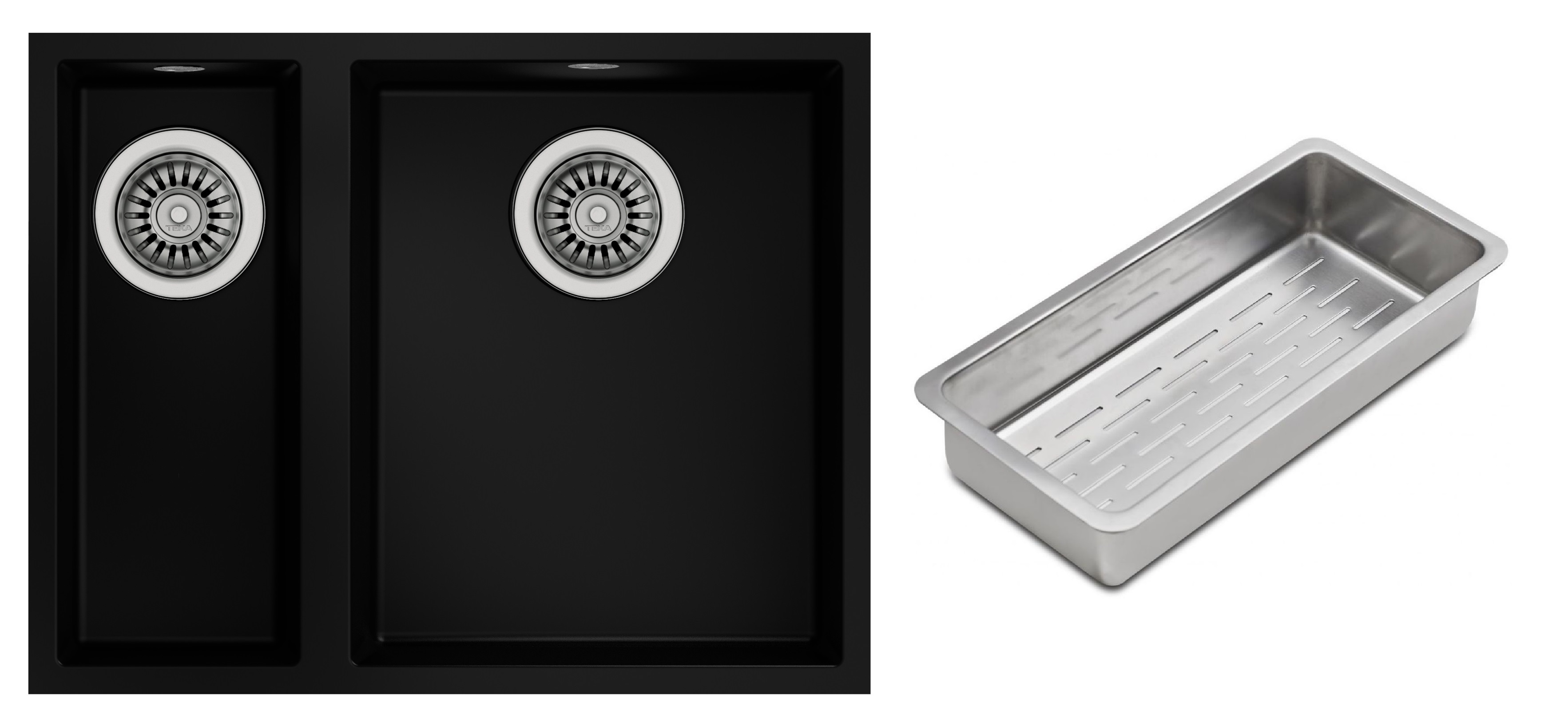 Set chiuveta Tegranit Teka Square 115260029, inserție scurgătoare Teka 40199072