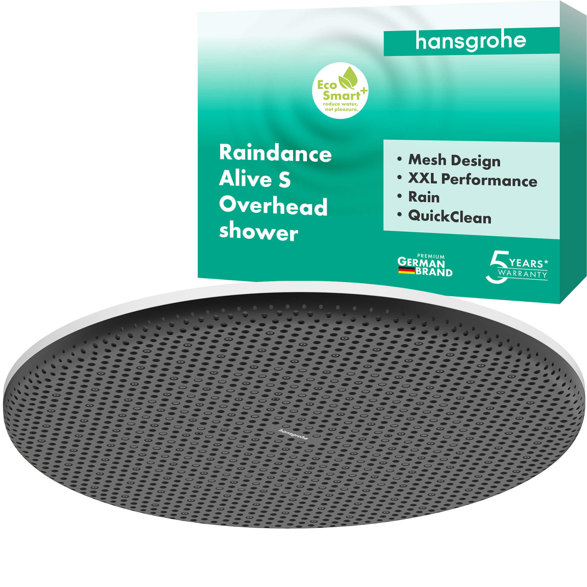 Hansgrohe Raindance Alive S cap de duș 30x30 cm rotund alb 24523700