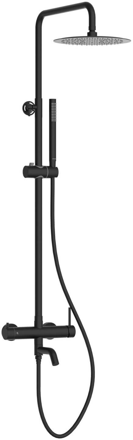 Balneo Cascade set de duș perete cu duș de ploaie negru H0301060505