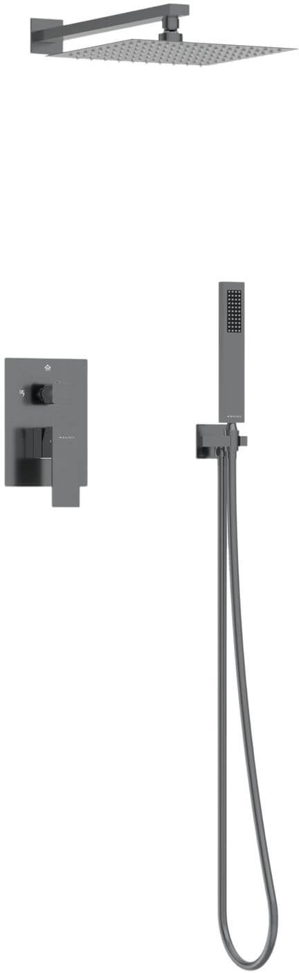 Balneo Cascade set de duș ascuns cu duș de ploaie grafit H0301070607
