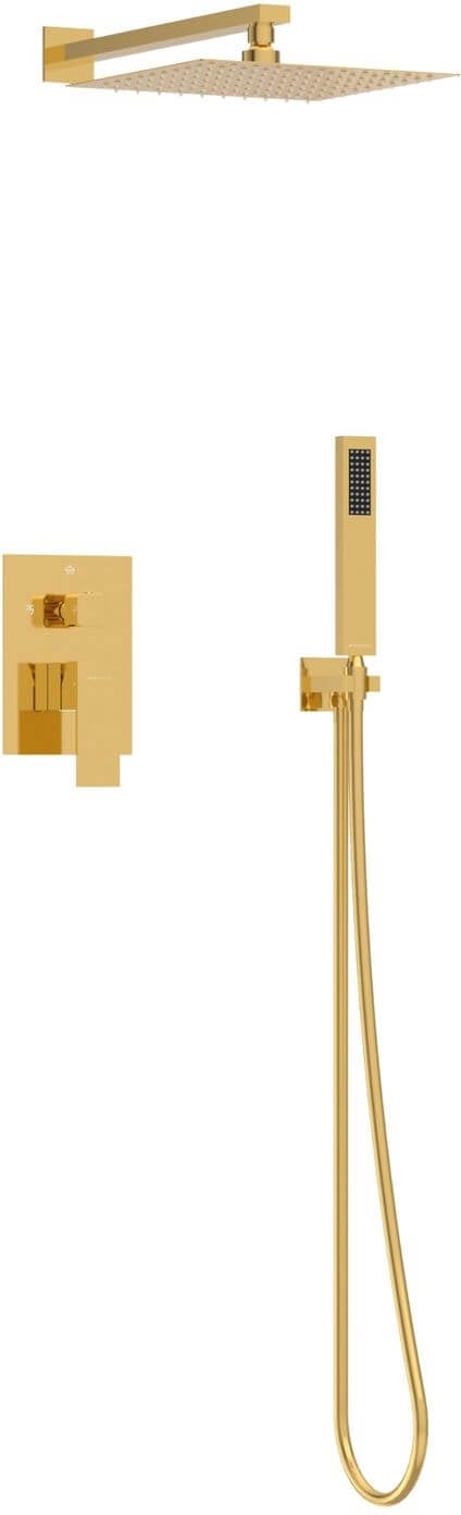 Balneo Cascade set de duș ascuns cu duș de ploaie auriu H0301030607