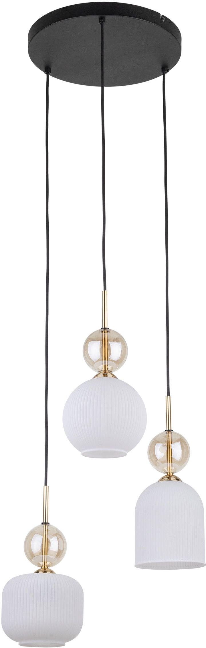TK Lighting Sophia Cognac White lampă suspendată 3x10 W alb-auriu 11592