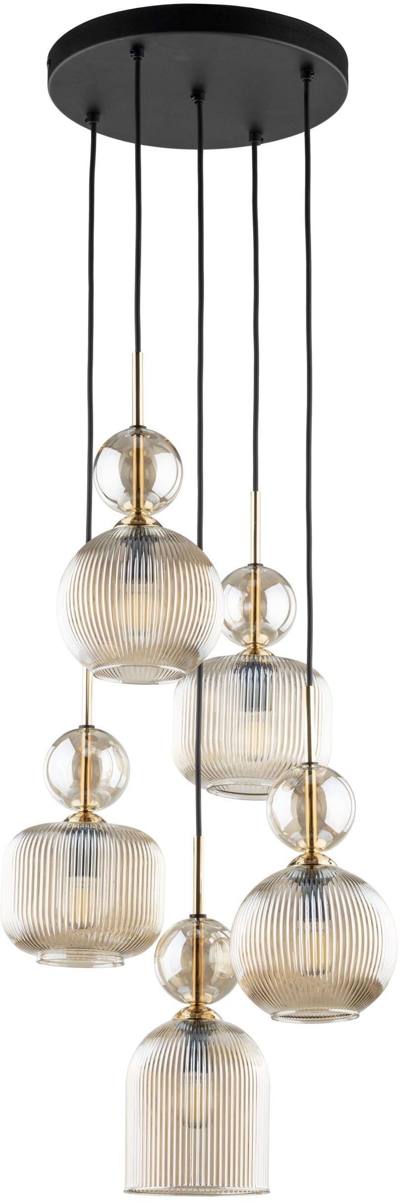 TK Lighting Sophia Cognac lampă suspendată 5x10 W maro-chihlimbar 11043