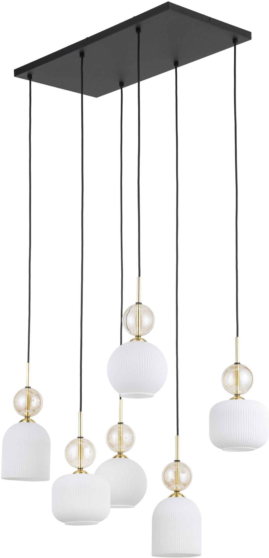 TK Lighting Sophia Cognac White lampă suspendată 6x10 W alb-auriu 11594