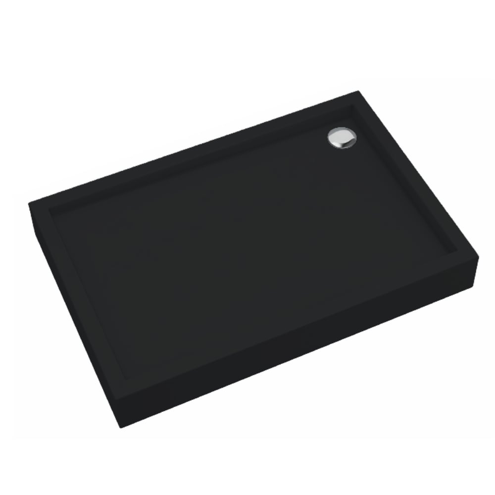 Schedpol Medium Black Mat cădiță de duș dreptunghiulară 100x90 cm negru 3.4745/C/MG