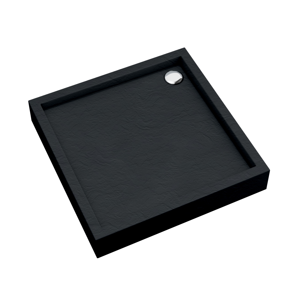 Schedpol Medium Black Stone cădiță de duș pătrată 80x80 cm negru 3.4730/C/ST