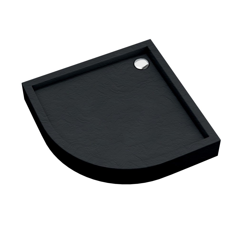 Schedpol Medium Black Stone cădiță de duș semirotundă 90x90 cm negru 3.4734/C/ST