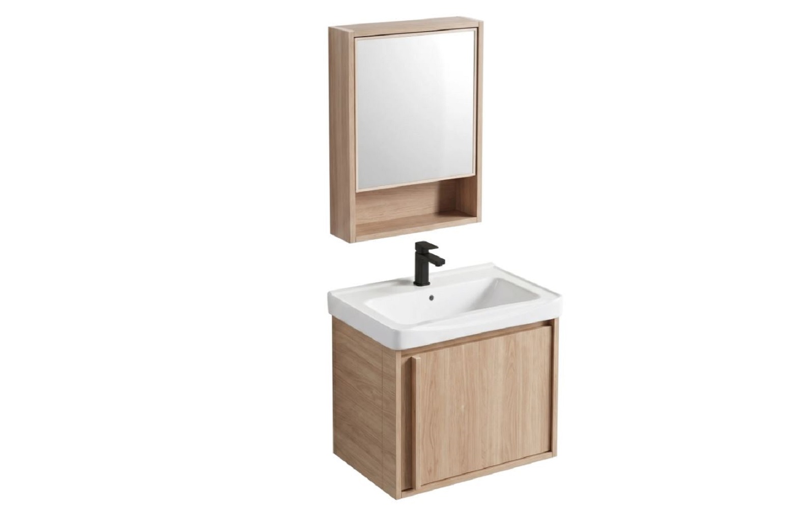 Rea Gama lavoar cu dulap și oglindă 50 cm maro REA-M0202