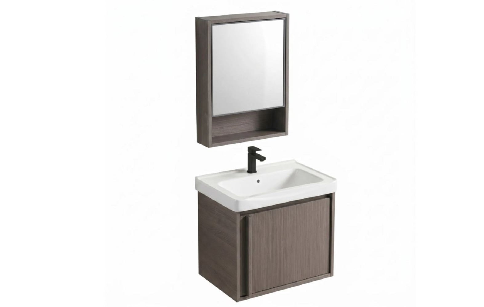 Rea Gama lavoar cu dulap și oglindă 50 cm maro REA-M0201