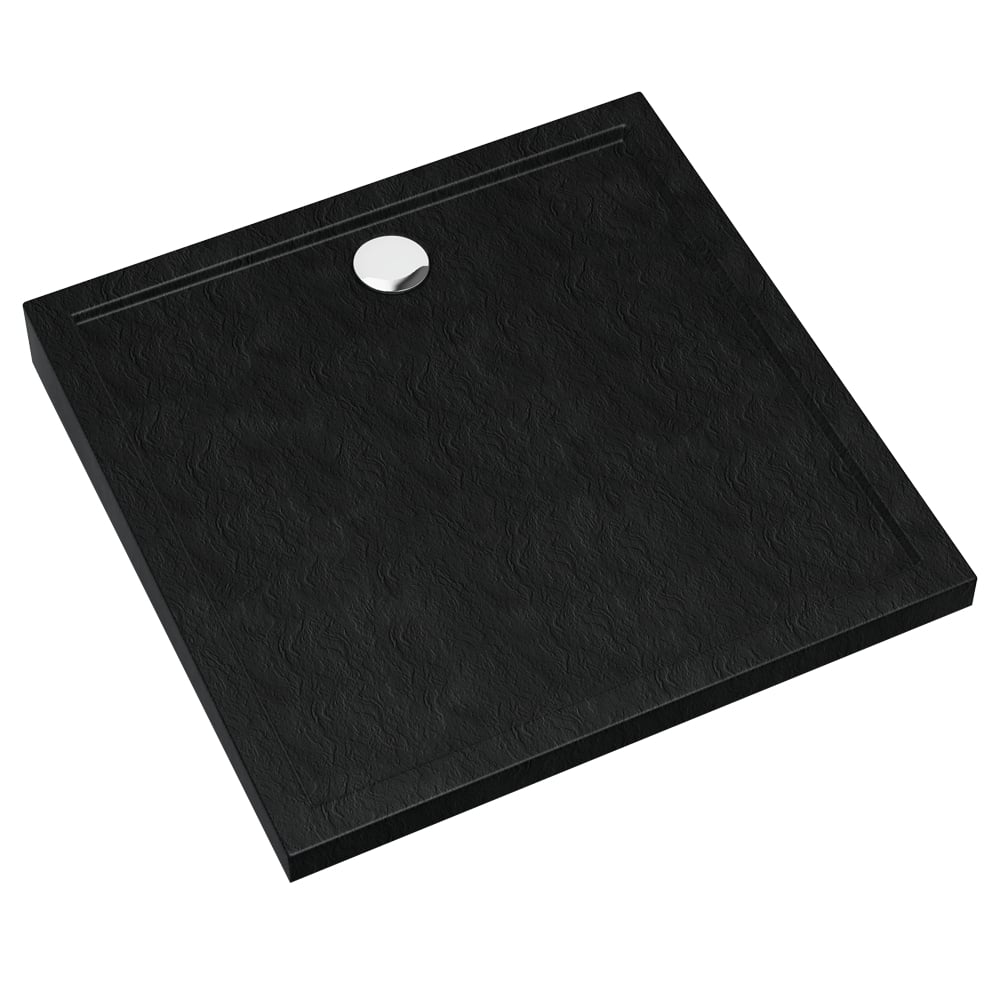 Schedline Sharper Black Stone cădiță de duș pătrată 80x80 cm negru 3S.S2K-8080/C/ST