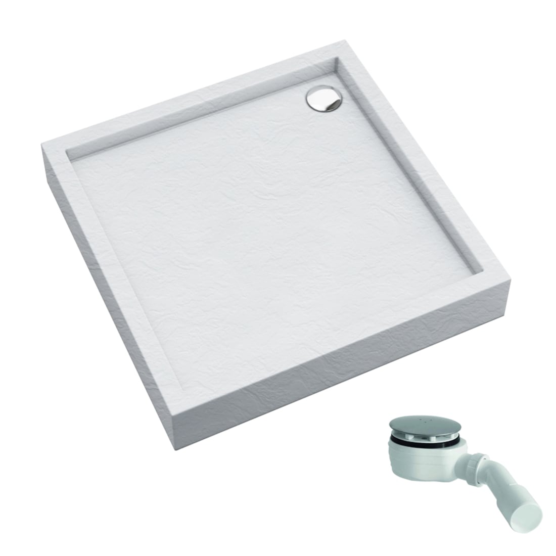 Schedline Favory Plus White Stone cădiță de duș pătrată 80x80 cm alb 3ST.F1K-8080/B/ST