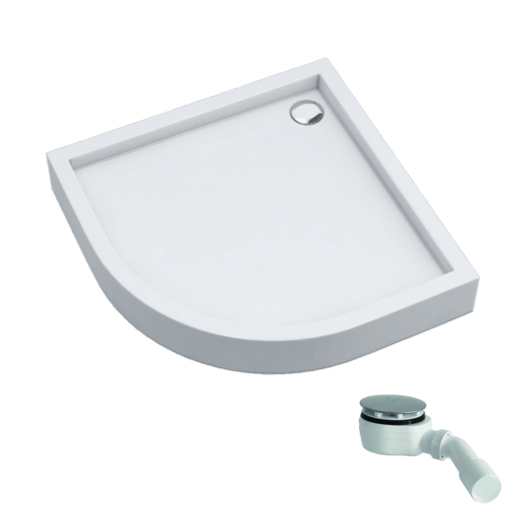 Schedline Favory Plus White Stone cădiță de duș semirotundă 90x90 cm alb 3ST.F1O-9090/B/ST