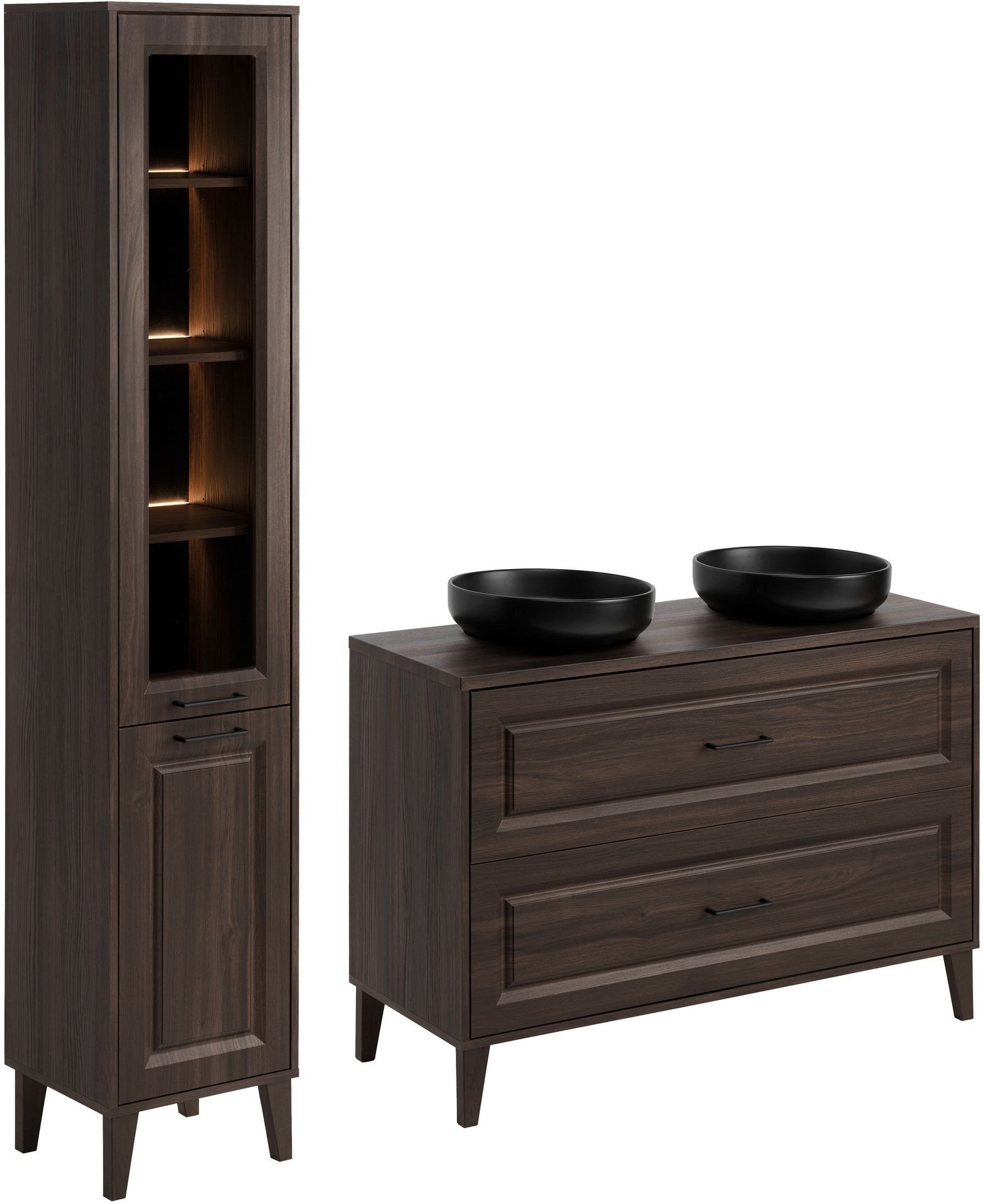 Set dulap Comad Dorothy Ristretto DOROTHY RISTRETTO 82-120-46-2S, dulap Comad Dorothy Ristretto DOROTHY RISTRETTO 80-40-2D, RIVER 1 BLACK MATT UN 40 ( E-6595 ), RISTRETTO 89-120-46 M