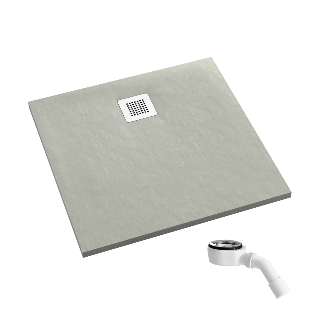 Schedpol Kalait Cement Stone cădiță de duș pătrată 100x100 cm ciment 3.3202/CT/ST-M2
