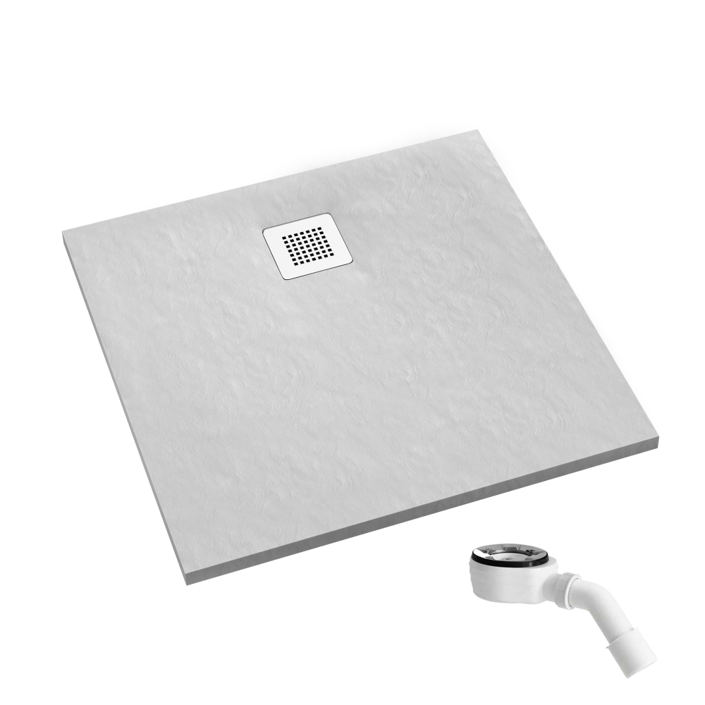 Schedpol Kalait White Stone cădiță de duș pătrată 100x100 cm alb 3.3202/B/ST-M2