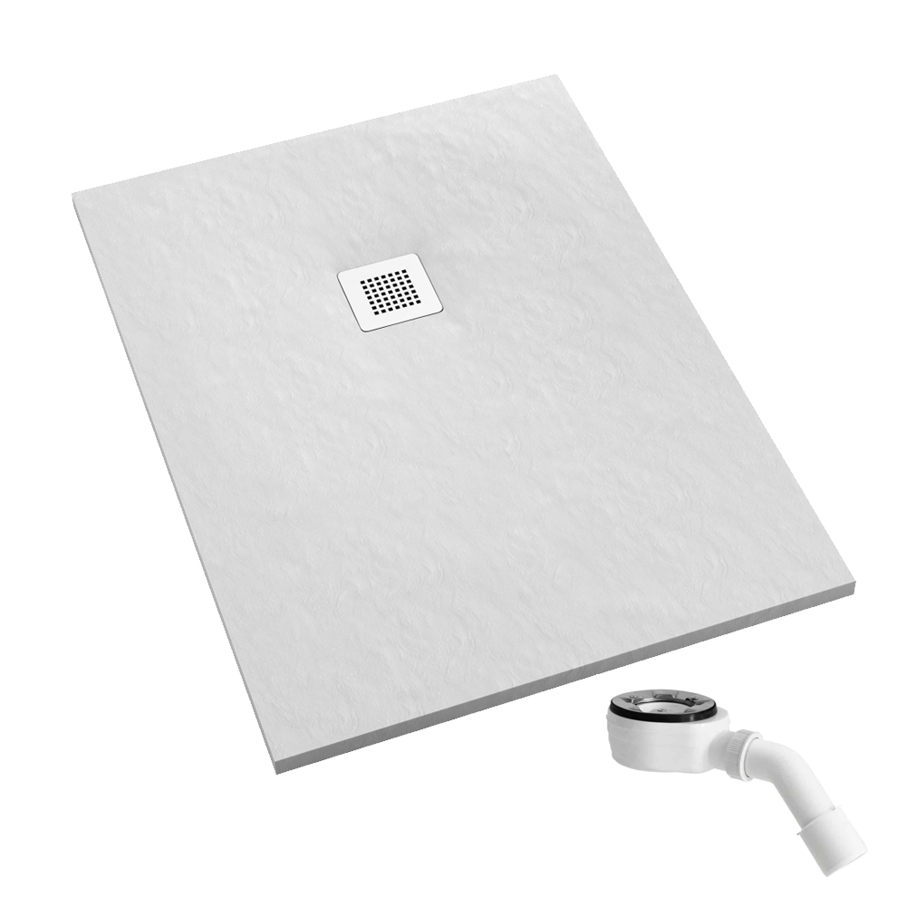 Schedpol Kalait White Stone cădiță de duș dreptunghiulară 130x100 cm alb 3.3126/B/ST-M2