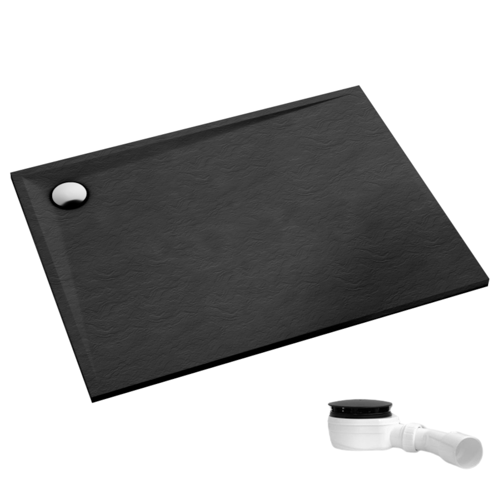 Schedpol Etrusco Black Stone cădiță de duș dreptunghiulară 160x90 cm negru 3.476/C/ST