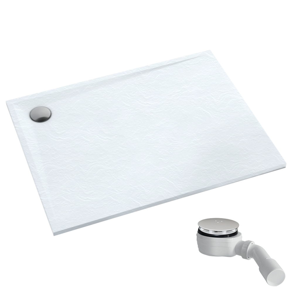 Schedpol Etrusco White Stone cădiță de duș dreptunghiulară 110x80 cm alb 3.473/B/ST