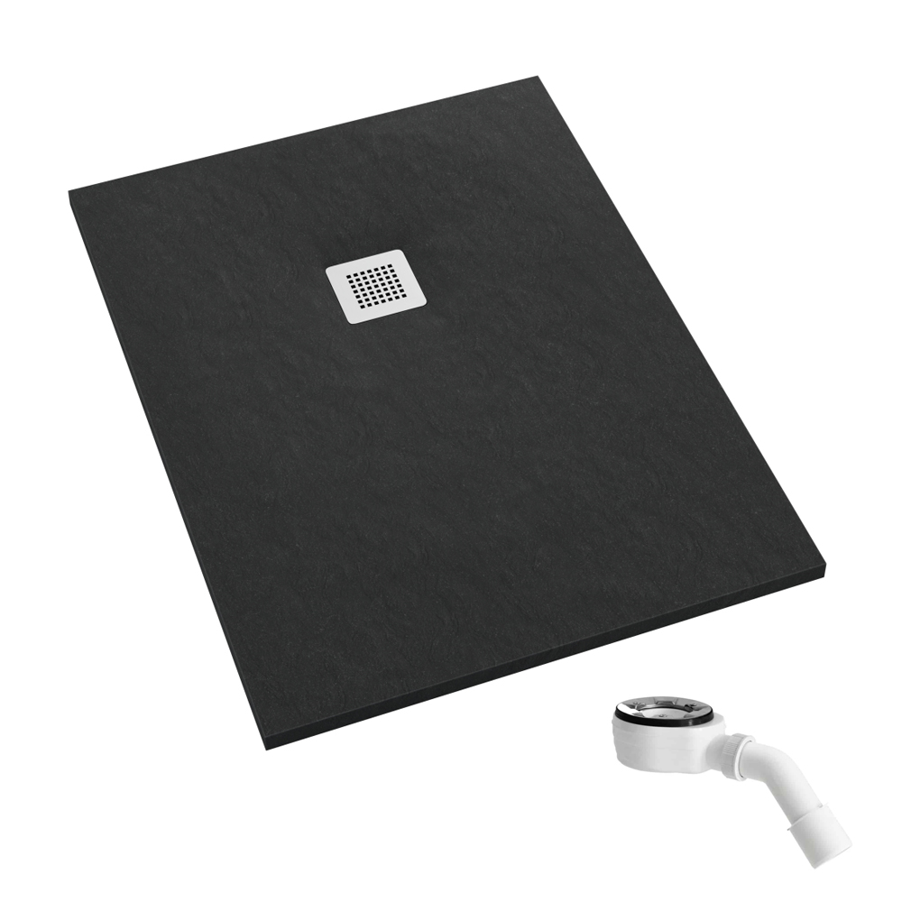 Schedpol Kalait Black Stone cădiță de duș dreptunghiulară 180x80 cm negru 3.3114/C/ST-M2