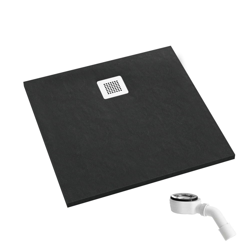 Schedpol Kalait Black Stone cădiță de duș pătrată 80x80 cm negru 3.3200/C/ST-M2