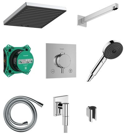 Hansgrohe Pulsify E set de duș ascuns cu termostat cu duș de ploaie crom 24625000