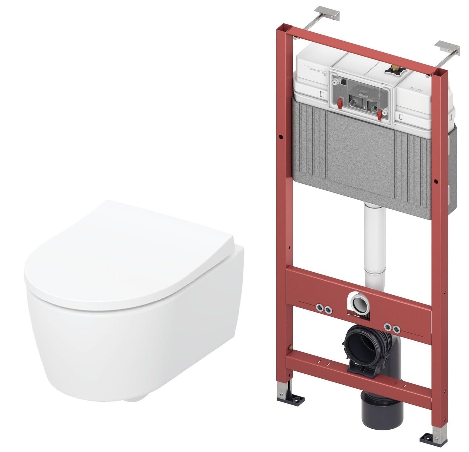 Set vas WC Geberit iCon 503.232.00.1, cadru încastrat Tece Base 9400407
