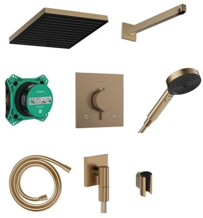 Hansgrohe Pulsify E set de duș ascuns cu termostat cu duș de ploaie || 24625140
