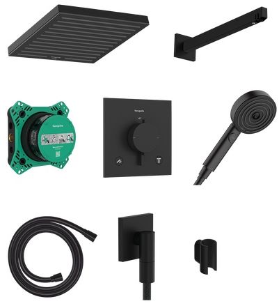 Hansgrohe Pulsify E set de duș ascuns cu termostat cu duș de ploaie negru 24625670