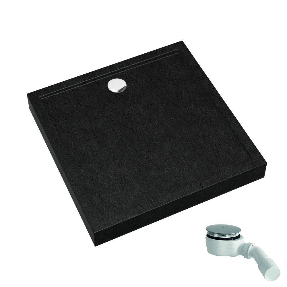 Schedpol Competia New Black Stone cădiță de duș pătrată 90x90 cm negru 3.4831/C/ST