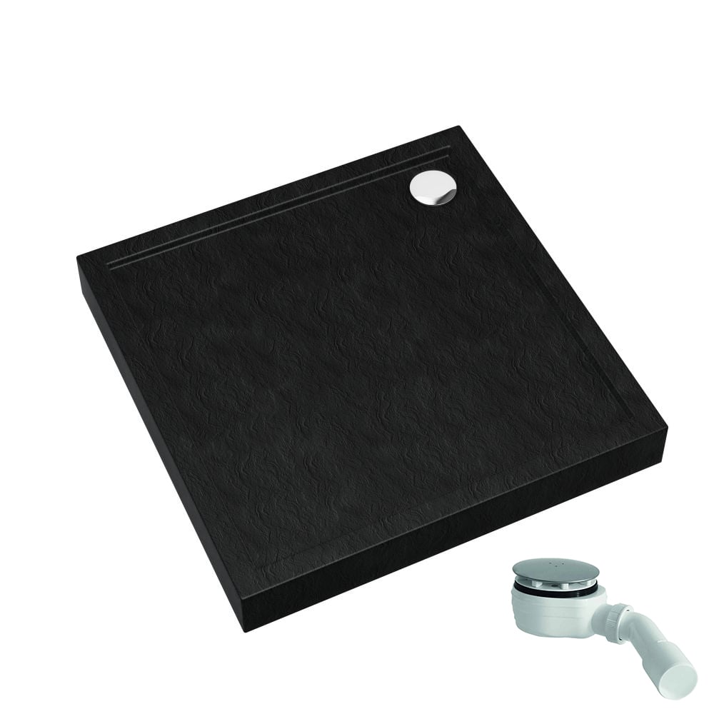 Schedpol Competia New Black Stone cădiță de duș pătrată 80x80 cm negru 3.4630/C/ST