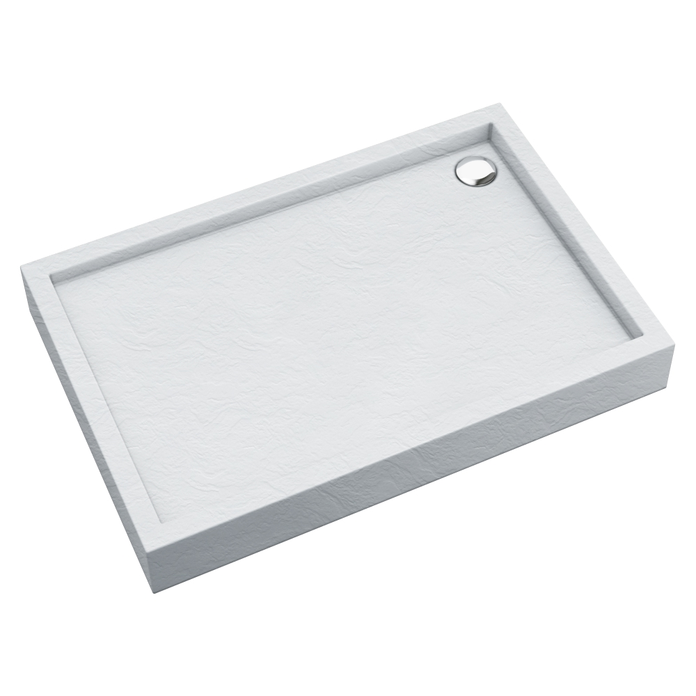 Schedpol Medium White Stone cădiță de duș dreptunghiulară 100x80 cm alb 3.4736/B/ST