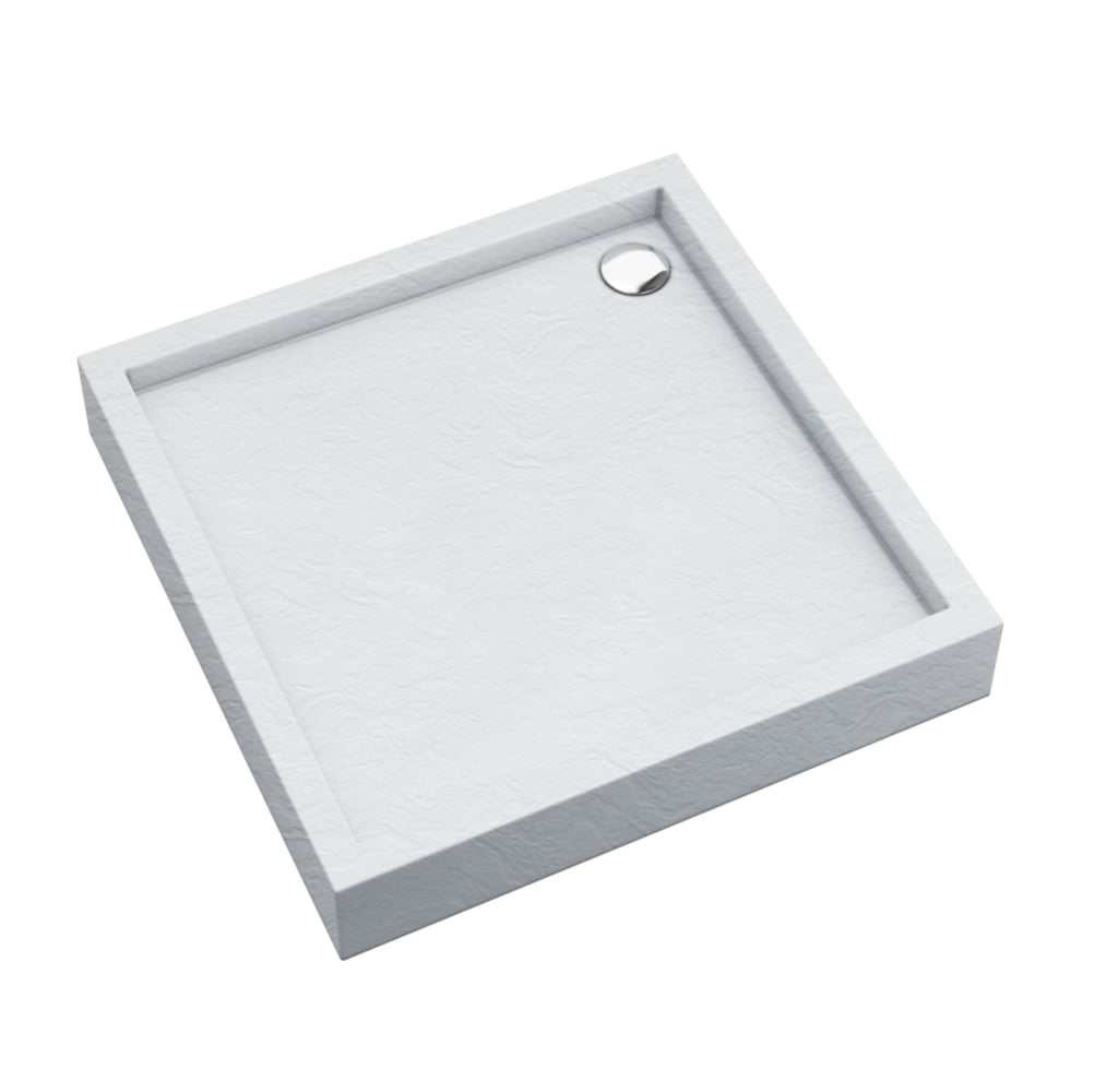 Schedpol Medium White Stone cădiță de duș pătrată 90x90 cm alb 3.4731/B/ST