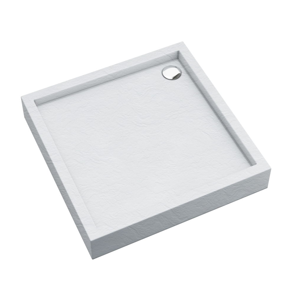 Schedpol Medium White Stone cădiță de duș pătrată 80x80 cm alb 3.4730/B/ST