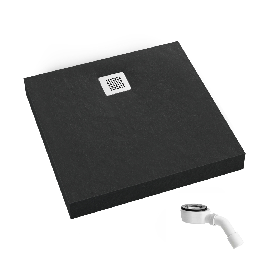 Schedpol New Horizons Black Stone cădiță de duș pătrată 90x90 cm negru 3.3401/C/ST-M2