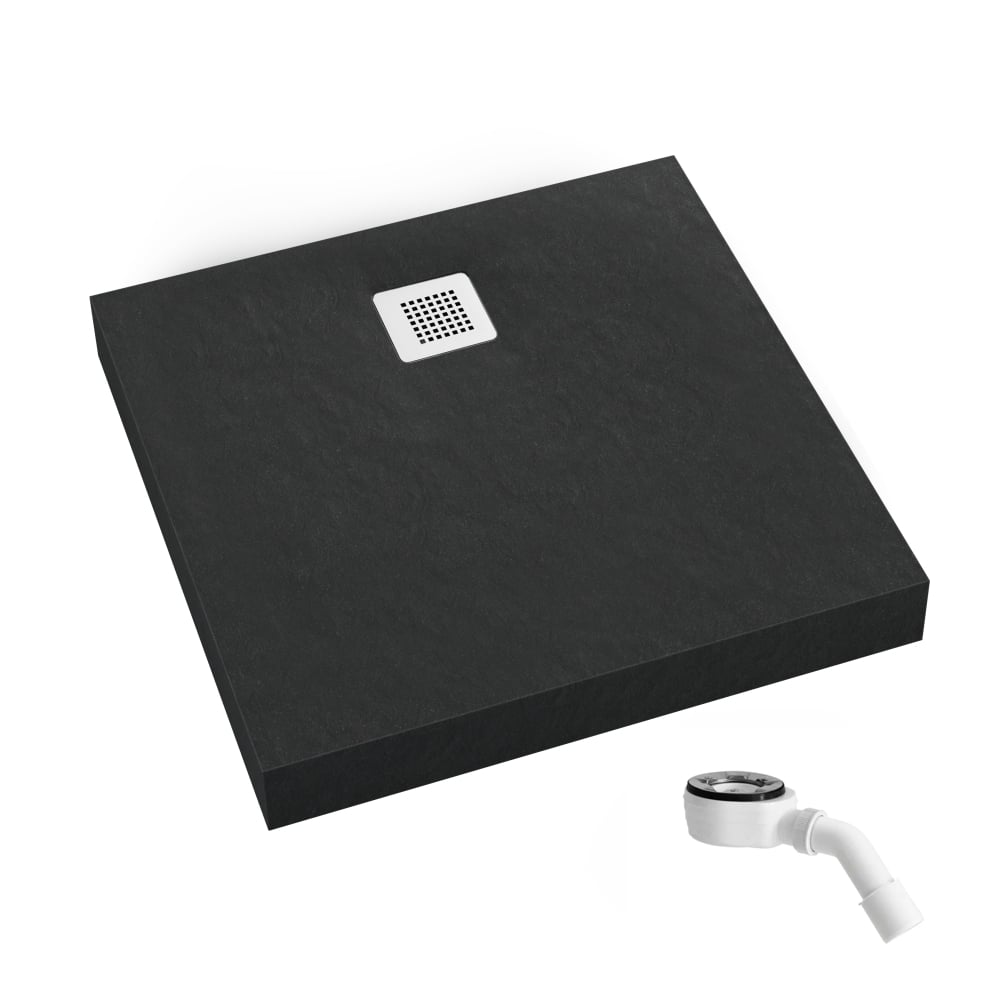 Schedpol New Horizons Black Stone cădiță de duș pătrată 80x80 cm negru 3.3400/C/ST-M2