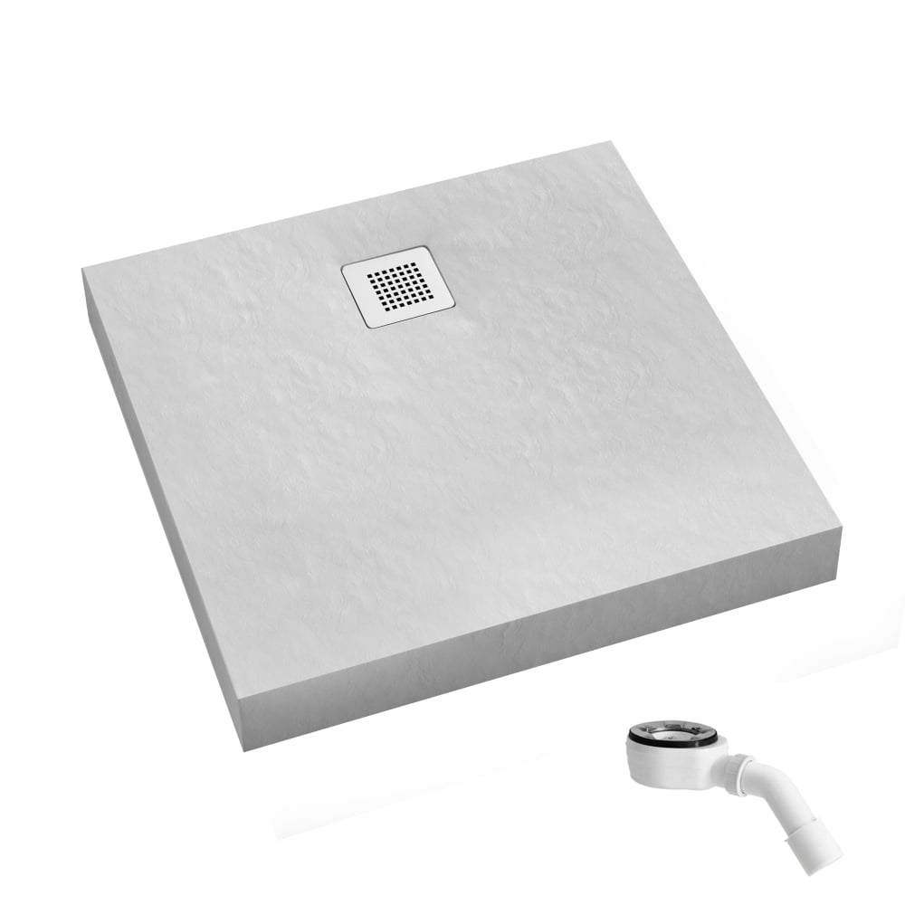 Schedpol New Horizons White Stone cădiță de duș pătrată 90x90 cm alb 3.3401/B/ST-M2