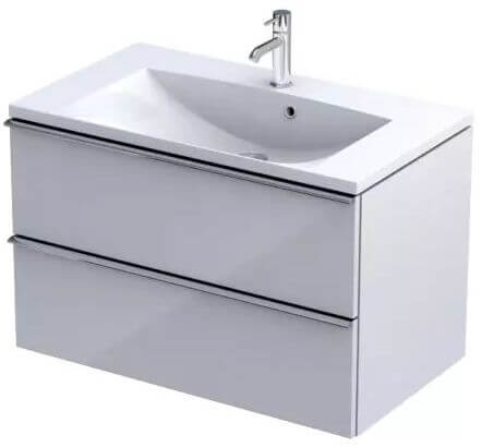 Oristo Etna dulap 80x45.5x50 cm sub chiuveta pe perete alb OR52-SD2S-80-1