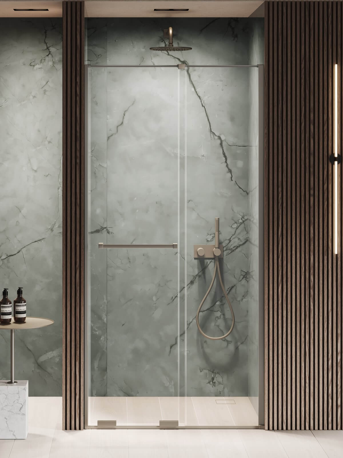 New Trendy Smart uși de duș 120 cm culisantă gunmetal periat/sticlă transparentă EXK-7826