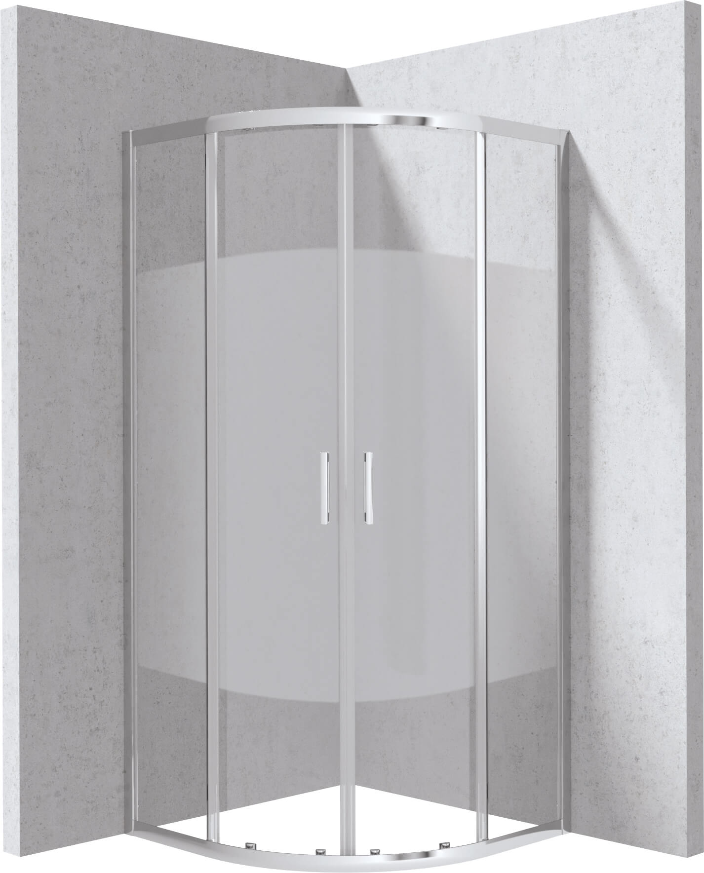 Deante Funkia Evo cabină de duș 80x80 cm semicircular crom luciu/sticlă cu model KYP0E88P