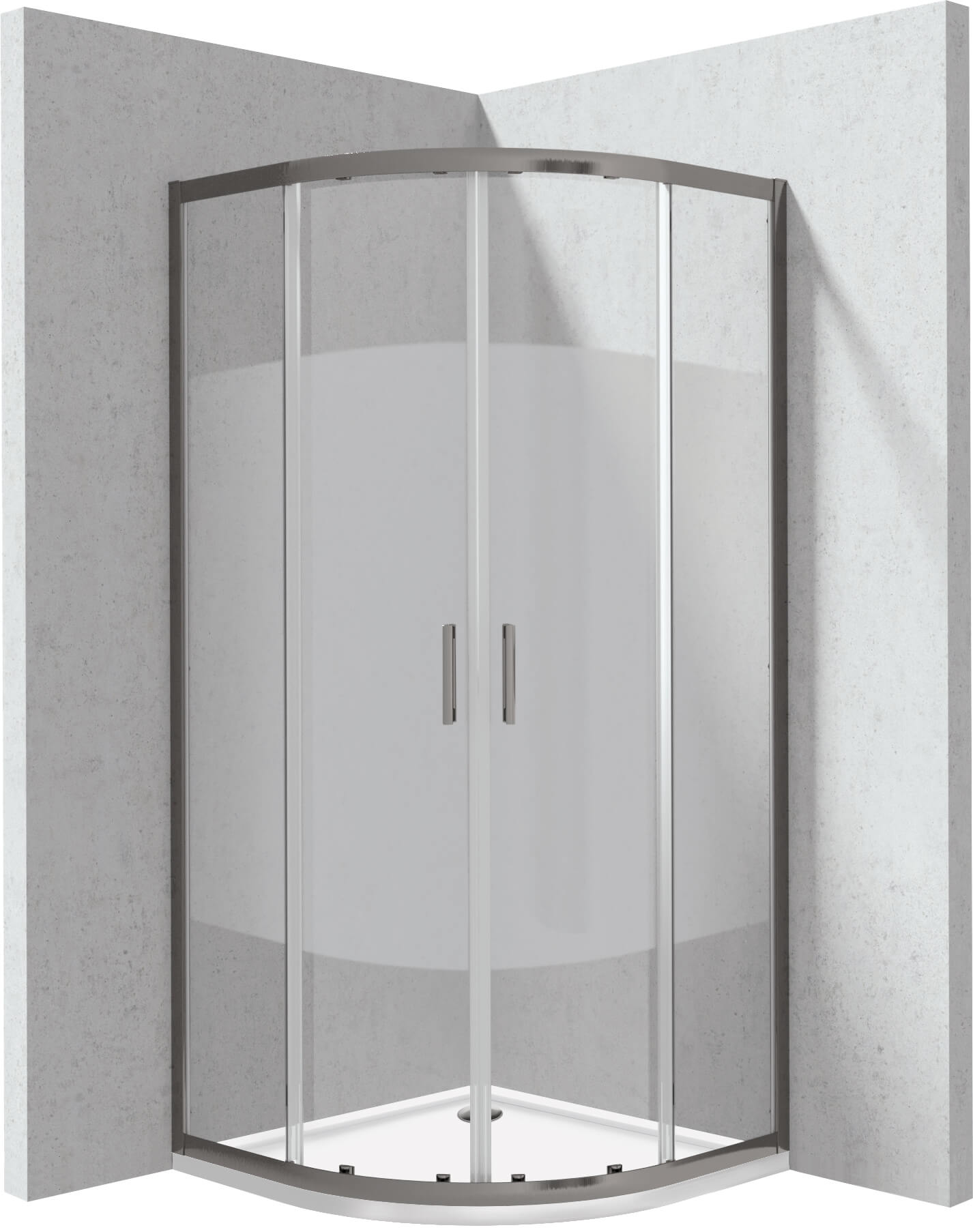 Deante Funkia Evo cabină cu cădiță 80x80 cm semicircular grafit mat/sticlă cu model KYPPDE88P