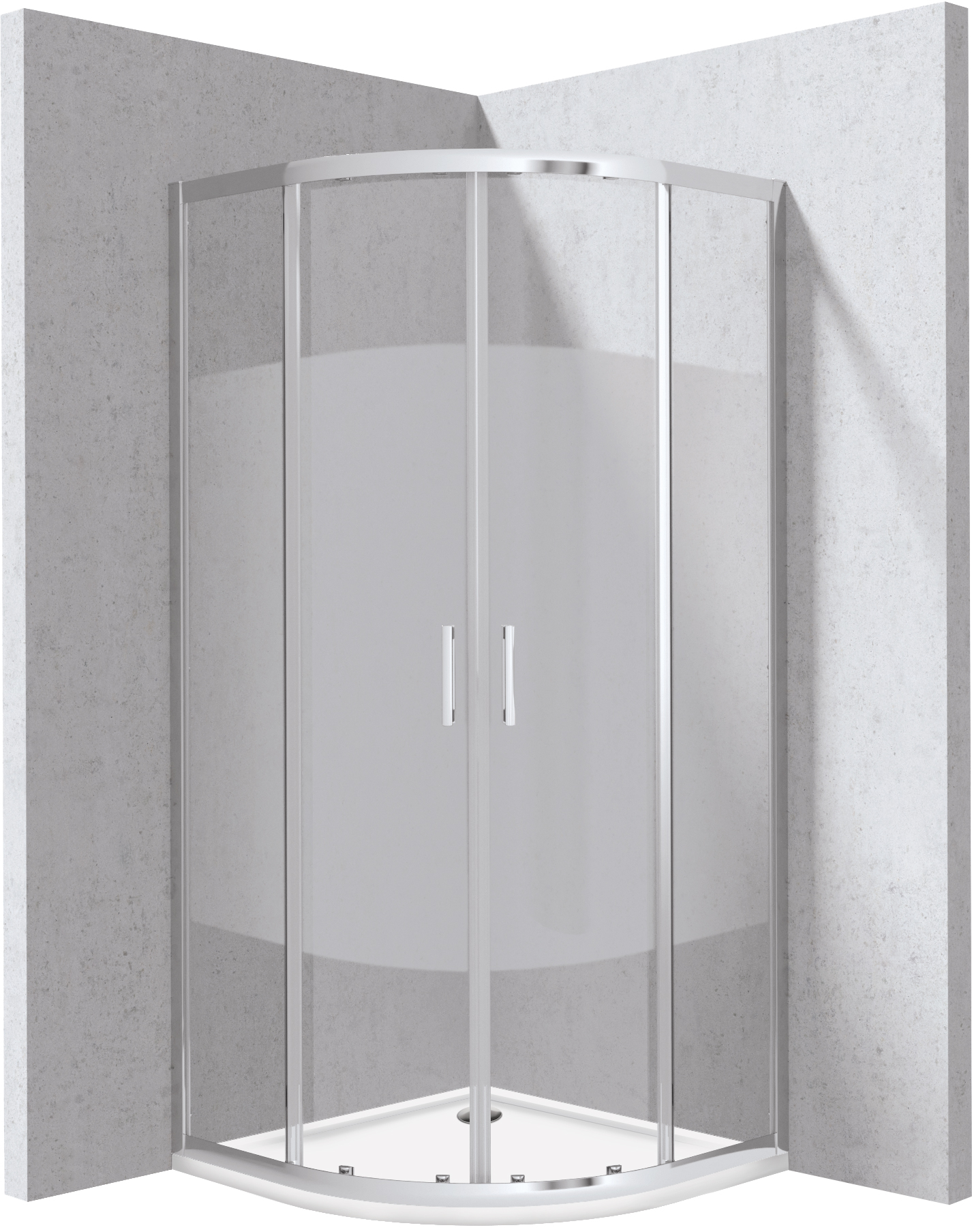 Deante Funkia Evo cabină cu cădiță 90x90 cm semicircular crom luciu/sticlă cu model KYPP0E99P