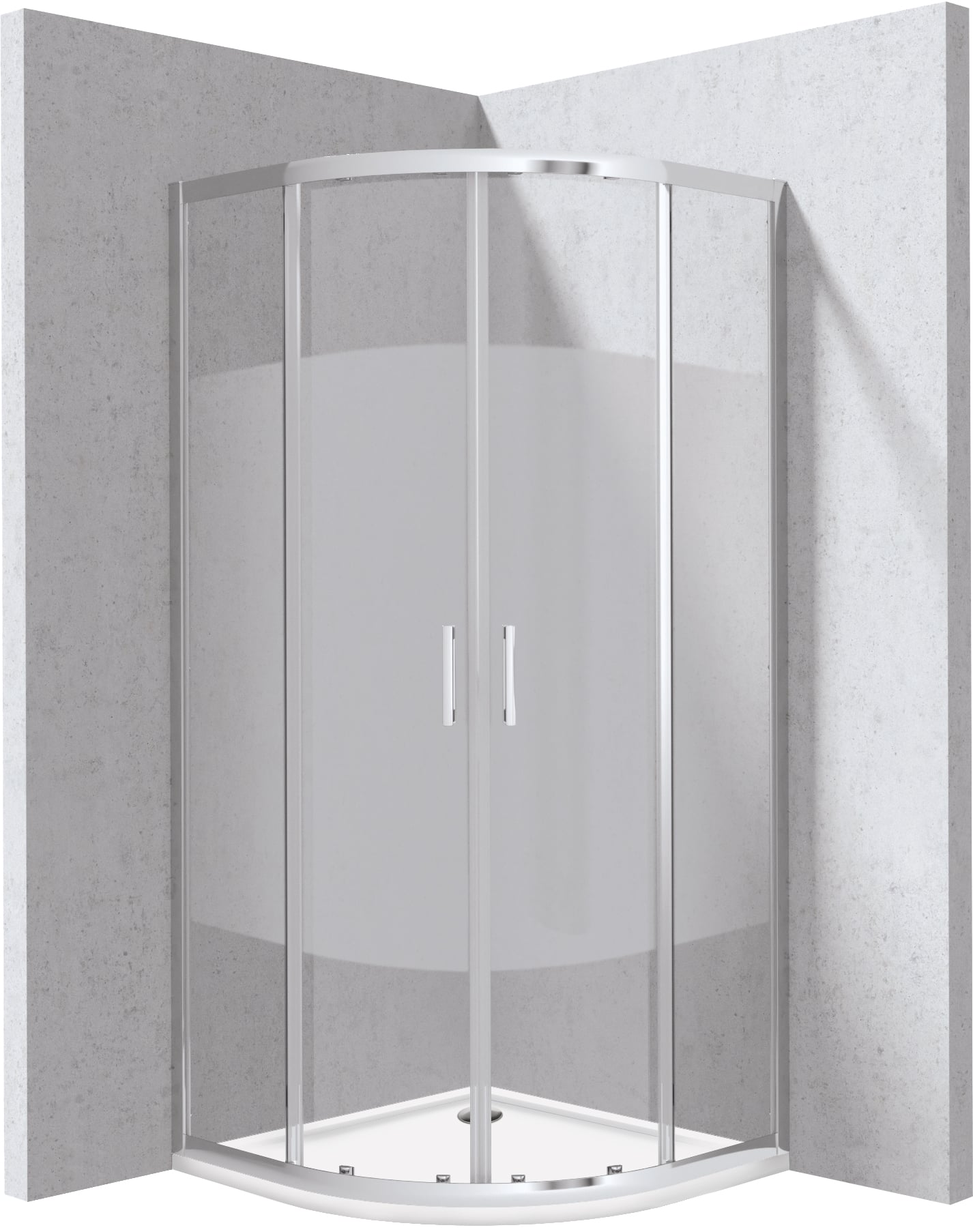Deante Funkia Evo cabină cu cădiță 80x80 cm semicircular crom luciu/sticlă cu model KYPP0E88P