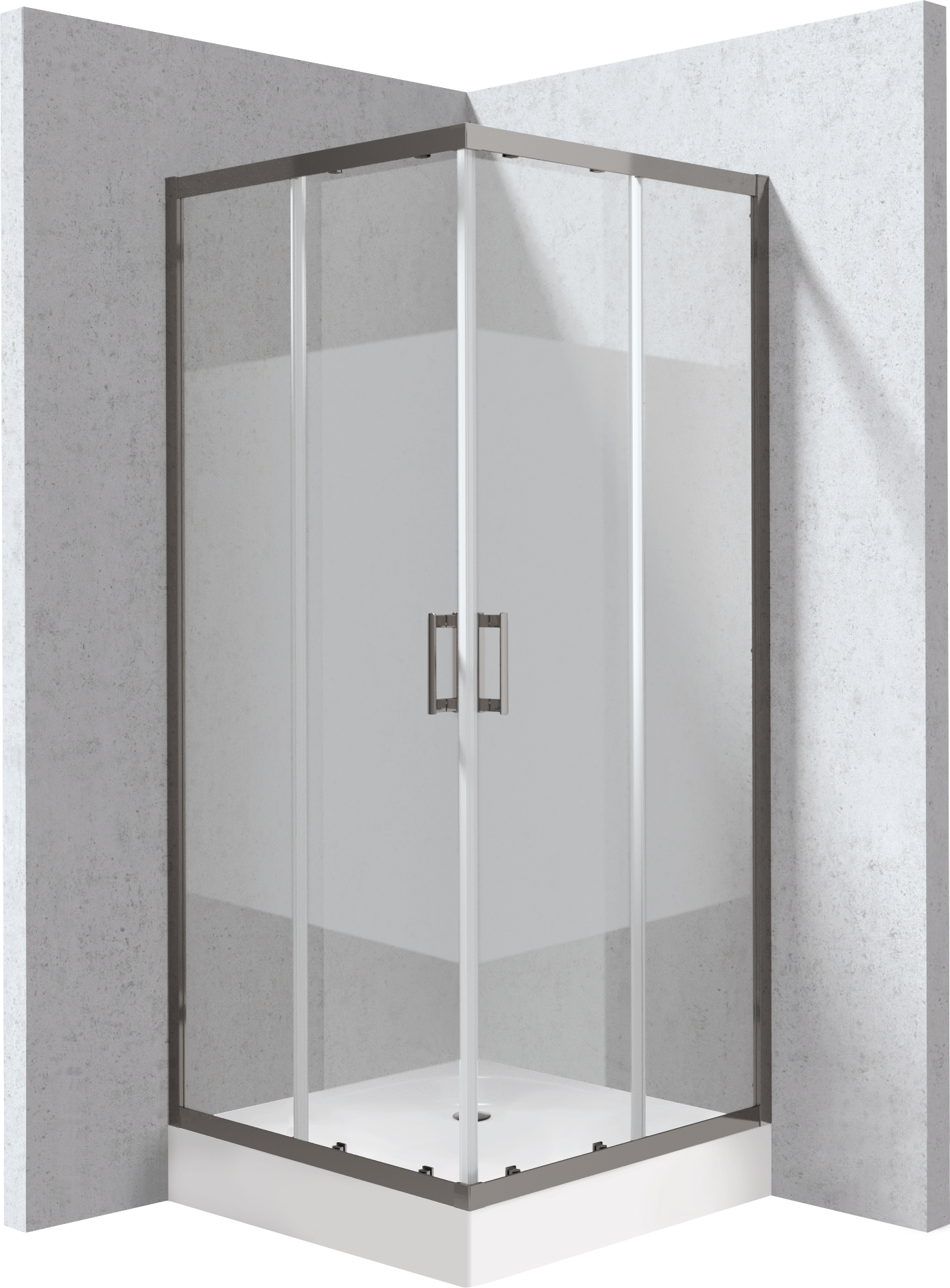 Deante Funkia Evo cabină cu cădiță 90x90 cm pătrat grafit mat/sticlă cu model KYCZDE99P
