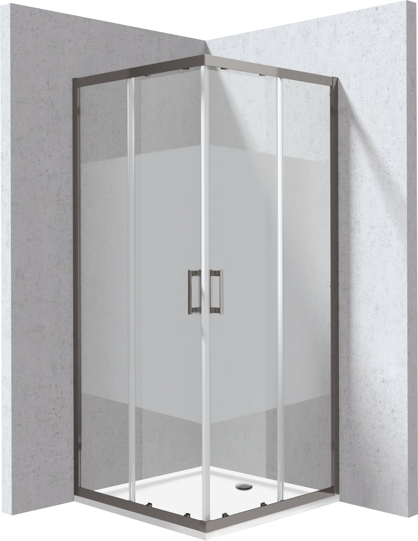 Deante Funkia Evo cabină cu cădiță 80x80 cm pătrat grafit mat/sticlă cu model KYCPDE88P