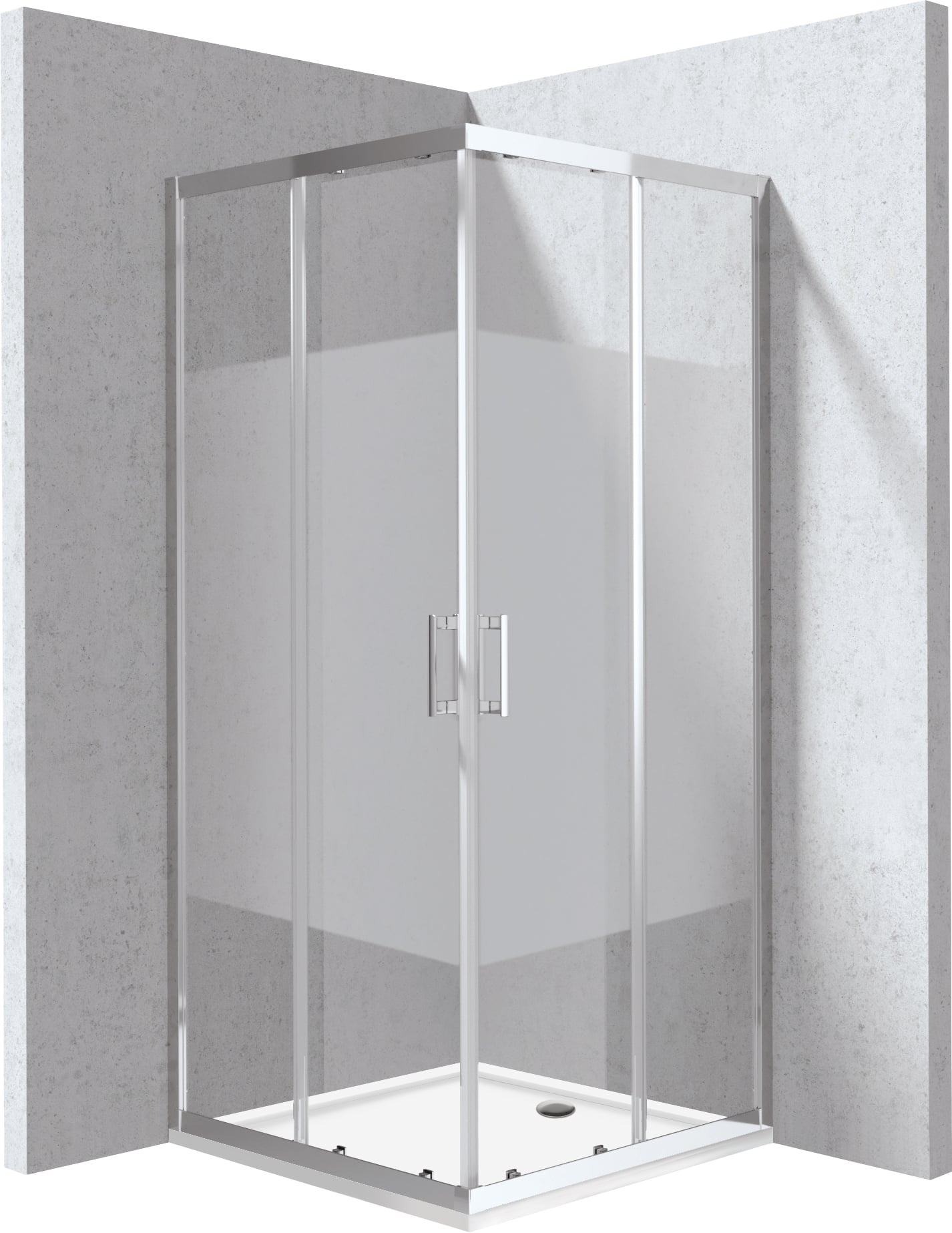 Deante Funkia Evo cabină cu cădiță 80x80 cm pătrat crom luciu/sticlă cu model KYCP0E88P