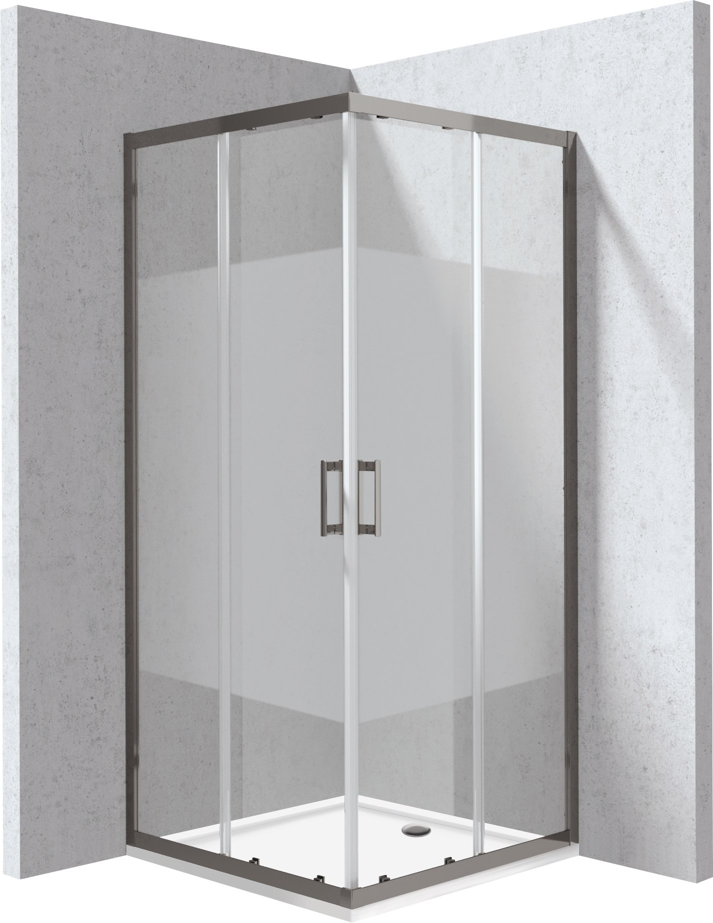 Deante Funkia Evo cabină cu cădiță 90x90 cm pătrat grafit mat/sticlă cu model KYCPDE99P