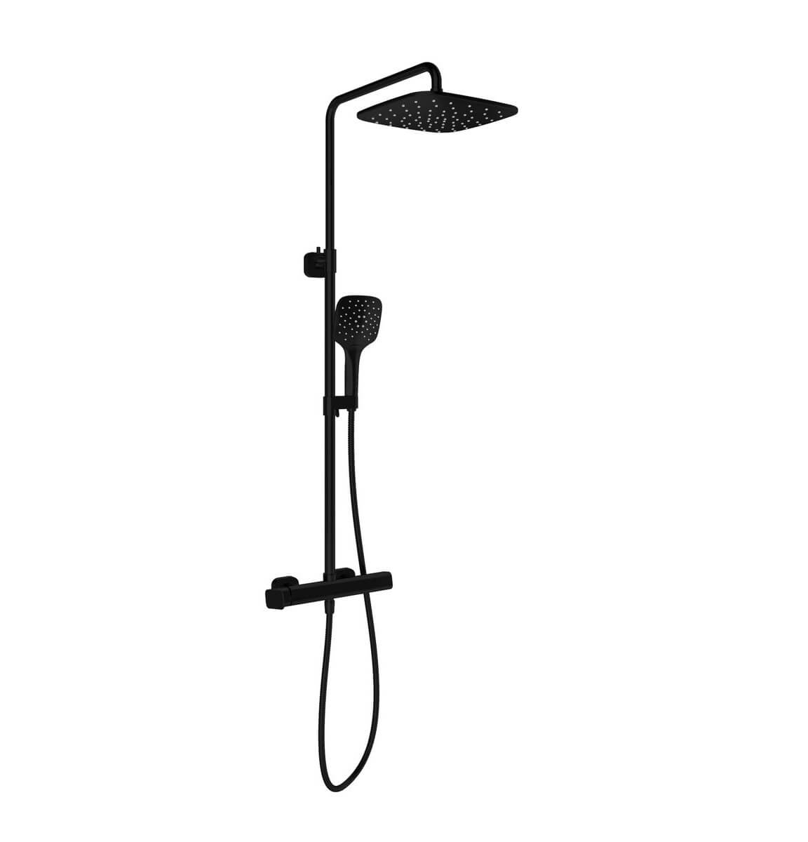 Ravak 10° Free set de duș perete cu duș de ploaie negru X070643