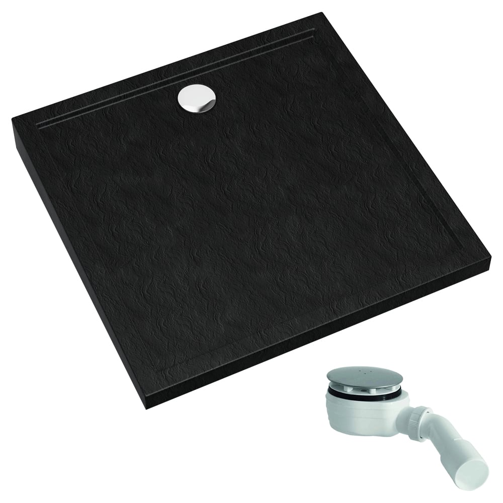 Schedpol Caspar New Black Stone cădiță de duș pătrată 80x80 cm negru 3.2830/C/ST