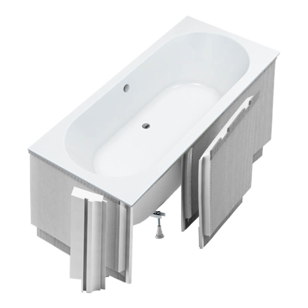 Schedpol Viona White Mat SET cadă cu carcasă 170x75 cm alb 3.565/B/MG/OULED/S