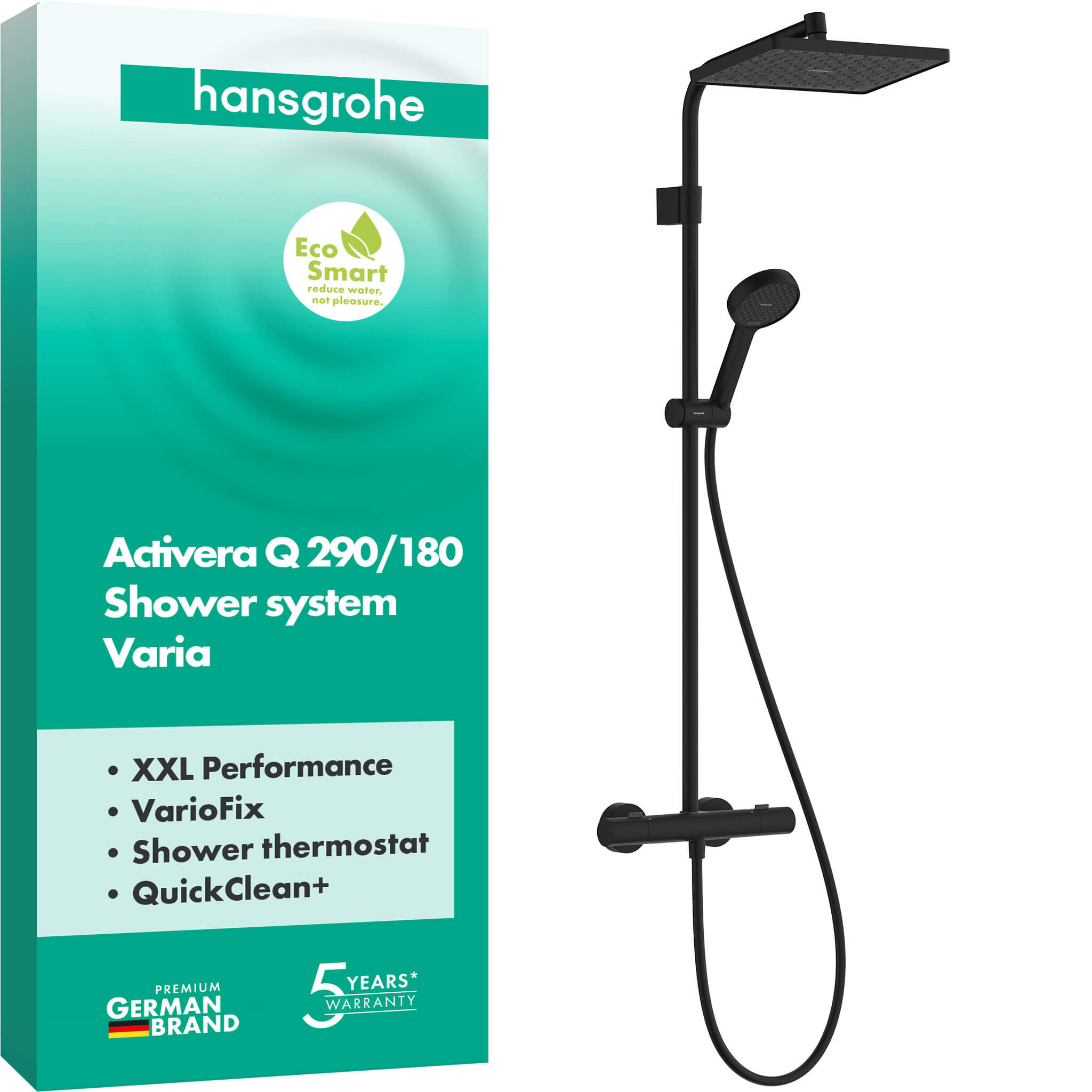 Hansgrohe Activera Q set de duș perete cu duș de ploaie negru 28748670